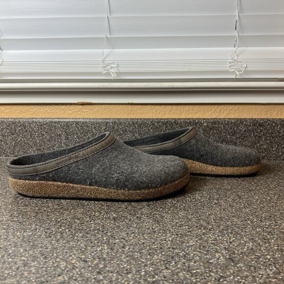 Haflinger Grizzly Wool Clogs Slippers Mens EU 46 US 13 Gray Slip On Comfort Mule - Picture 4 of 10